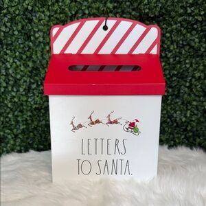 Rae Dunn Red and White Letters to Santa Box 12 inches tall metal
